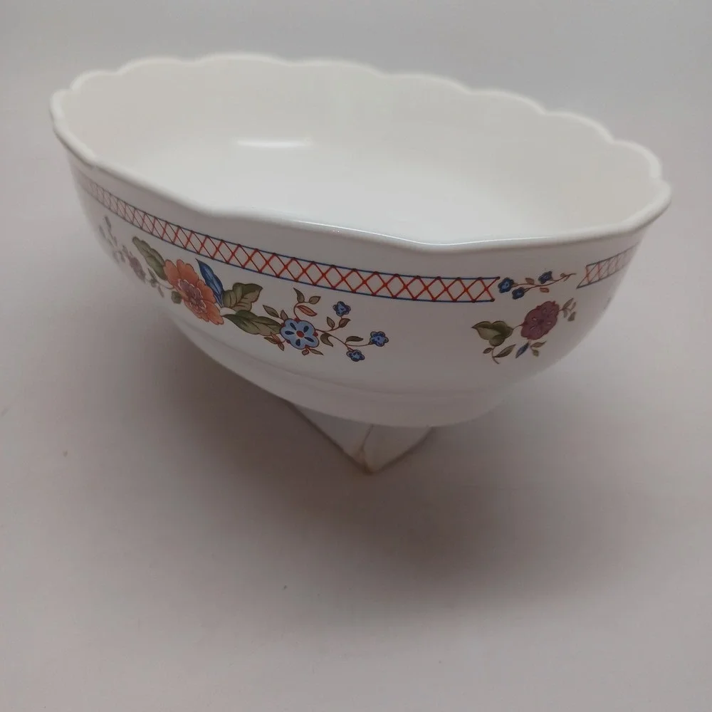 Lenox‎ Lantana Wind Chimes Oval Vegetable Serving Bowl Scalloped Fine China USA